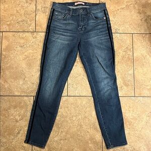 7 For All Mankind Women's Double Racing Stripe Ankle Jeans